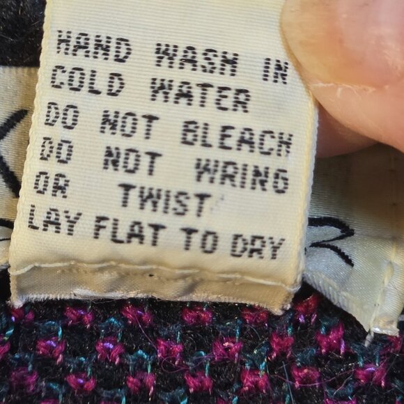 Koret Career VTG Sweater Pullover Colorful Floral Acrylic Nylon Black Women's L - Picture 9 of 11